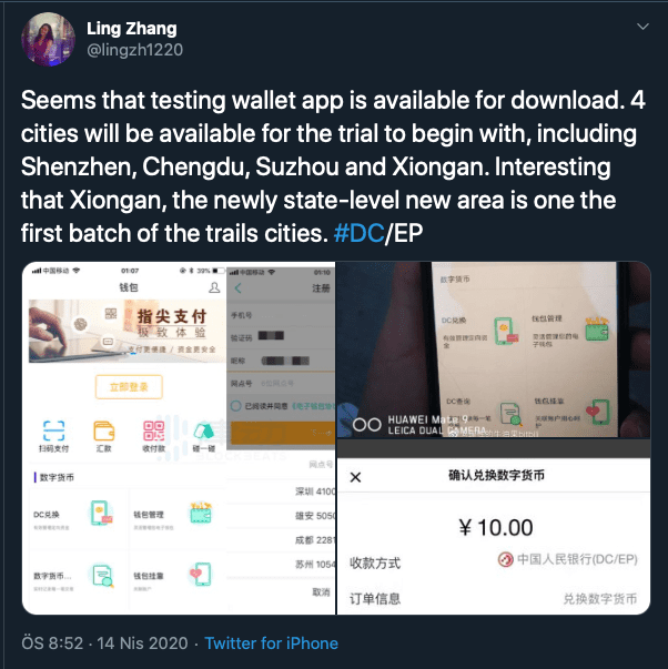 Ekran Resmi 2020 04 16 07.53.40 - Dijital Yuan Görücüye Çıkmaya Hazırlanıyor
