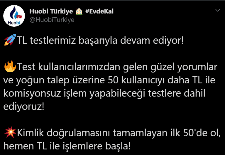 Screenshot 4 - Huobi Global'in Türk Lirası Testlerine Katılın
