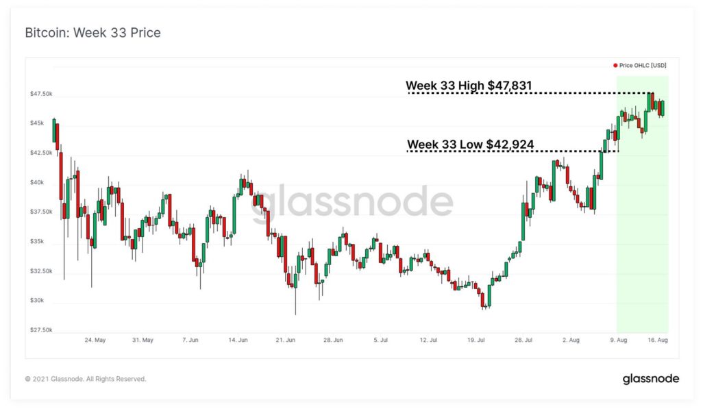 33. Hafta Bitcoin Fiyat Grafiği