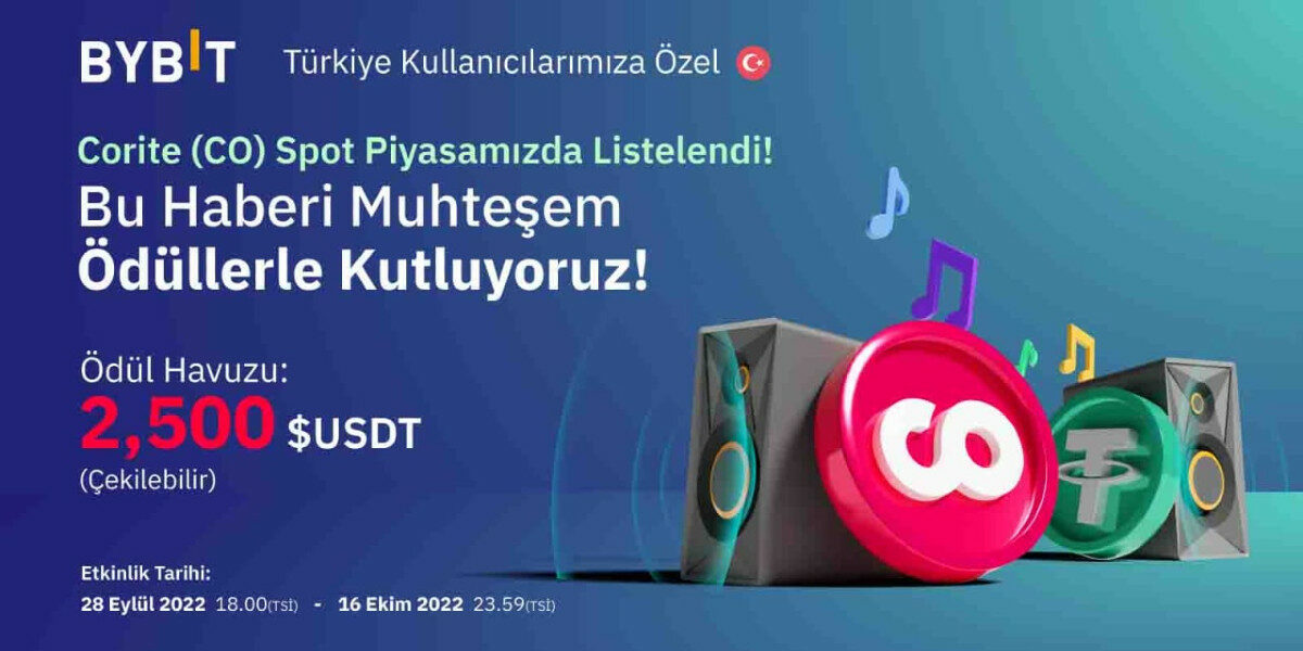 bybit corite 1200x600 - Bybit’ten Türkiye Kullanıcılarına Corite Listelemesine Özel 2500 USDT Airdrop!