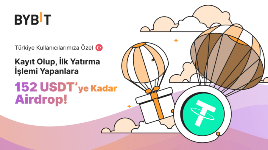 152 USDT 900x506 - ByBit Türkiye Kullanıcılarına Özel 152 USDT'ye Kadar Airdrop Sunuyor!